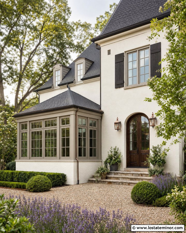 White French Country House With Sunroom - 30 White House Design With Sunroom Ideas