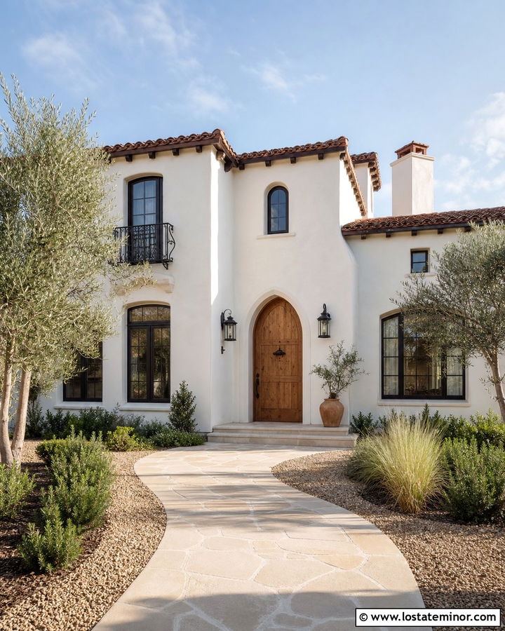 White House With Arched Entry Door - 30 White House Design With Entry Door Ideas
