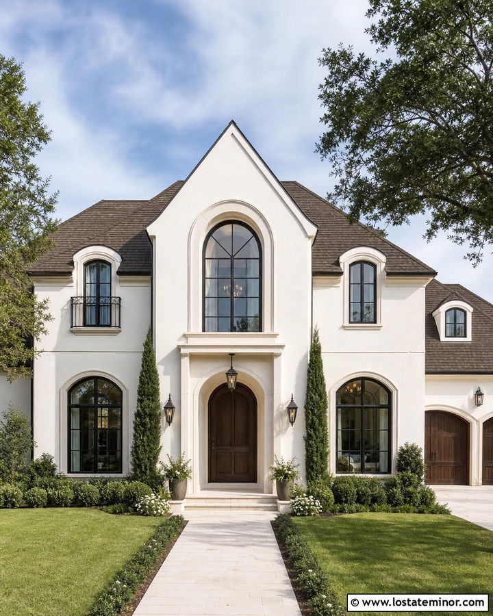 White House With Arched Gable Windows - 30 White House Design With Gables Ideas