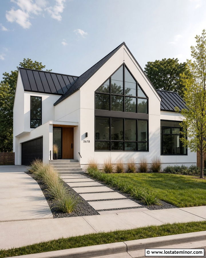 White House With Black Gable Windows - 30 White House Design With Gables Ideas