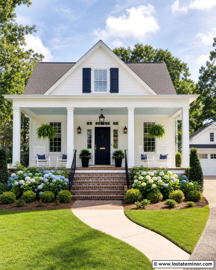 White House With Blue Front Porch Ceiling - 30 White House Design With Front Porch Ideas