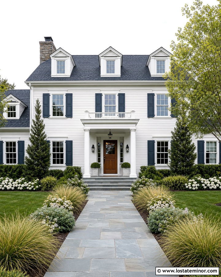 White House With Blue Gray Shingles - 30 White House Design With Shingles Ideas