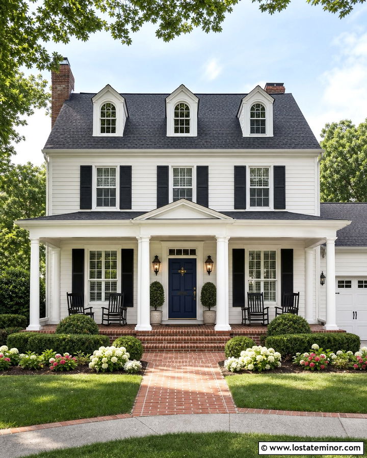 White House With Brick Front Porch - 30 White House Design With Front Porch Ideas