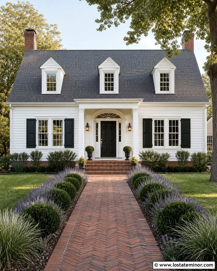White House With Brick Walkway - 30 White House Design With Brick Accents Ideas