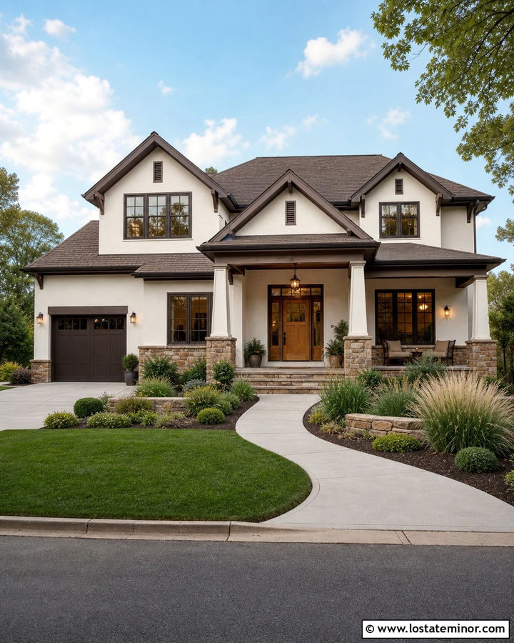 White House With Bronze Window Frames - 30 White House Design With Window Frames Ideas