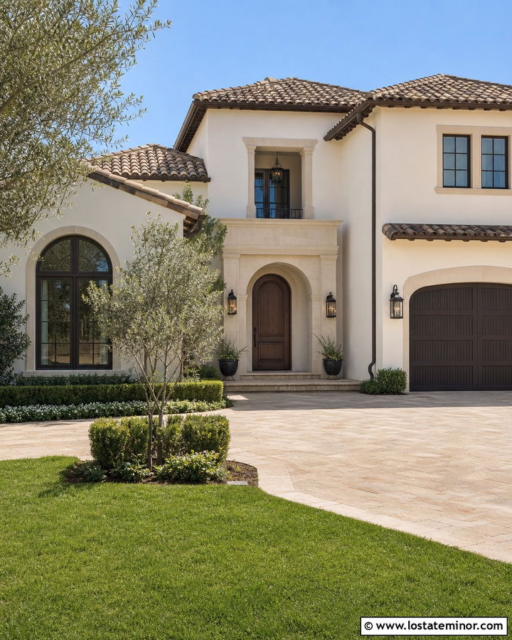 White House With Bronze Windows - 30 White House Design With Accents Ideas