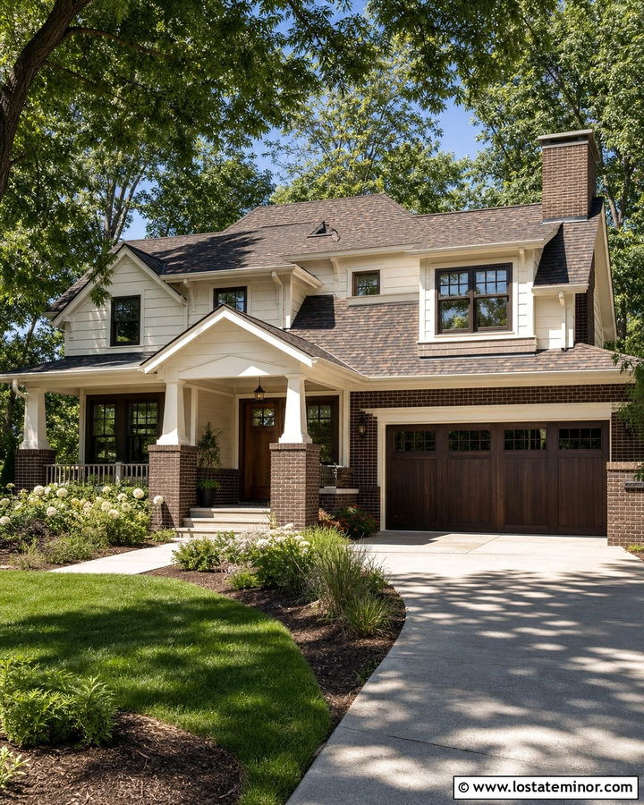 White House With Brown Brick Accents - 30 White House Design With Brick Accents Ideas