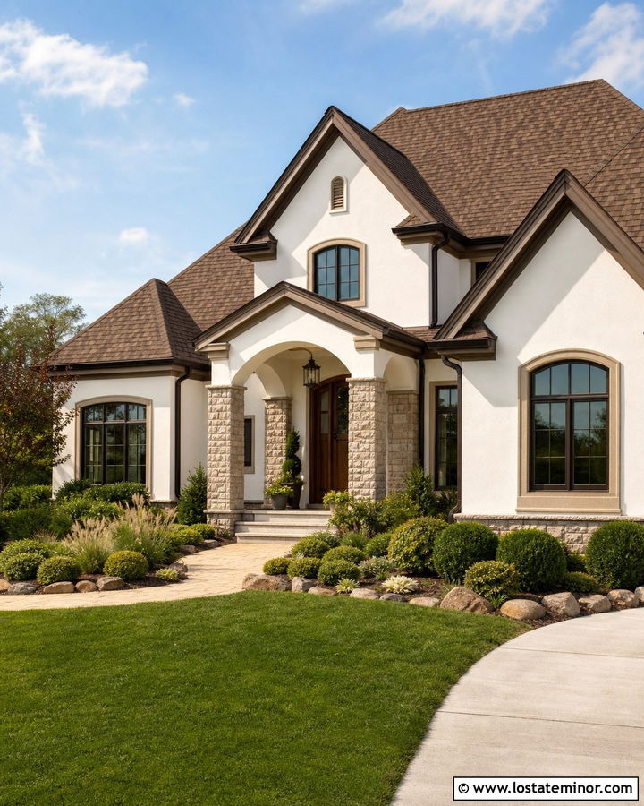 White House With Brown Shingle Roof - 30 White House Design With Roof Ideas