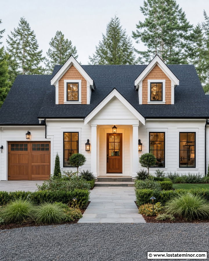 White House With Cedar Dormer Siding - 30 White House Design With Dormers Ideas