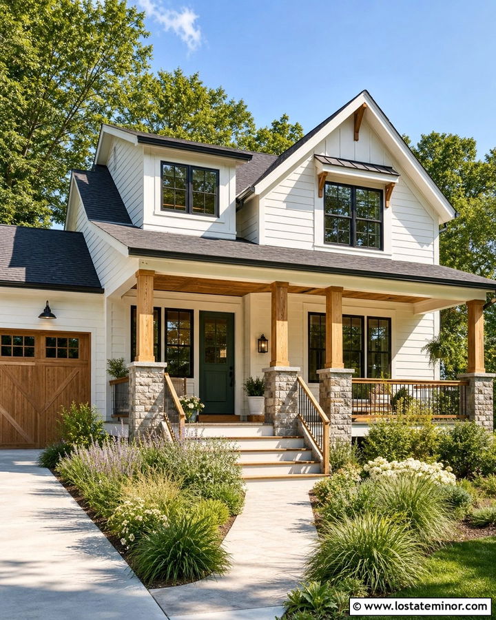 White House With Cedar Porch And Dutch Door - 30 White House Design With Dutch Door Ideas