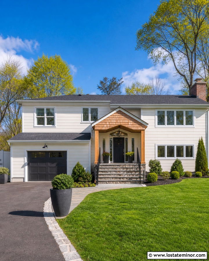 White House With Cedar Shake Entry - 30 White House Design With Cedar Shake Ideas