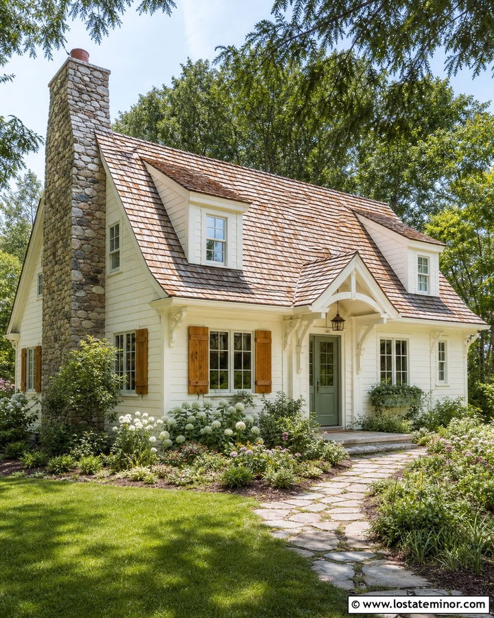 White House With Cedar Shake Roof - 30 White House Design With Roof Ideas