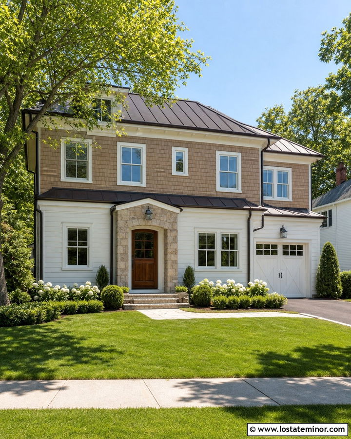 White House With Cedar Shake Upper Level - 30 White House Design With Cedar Shake Ideas