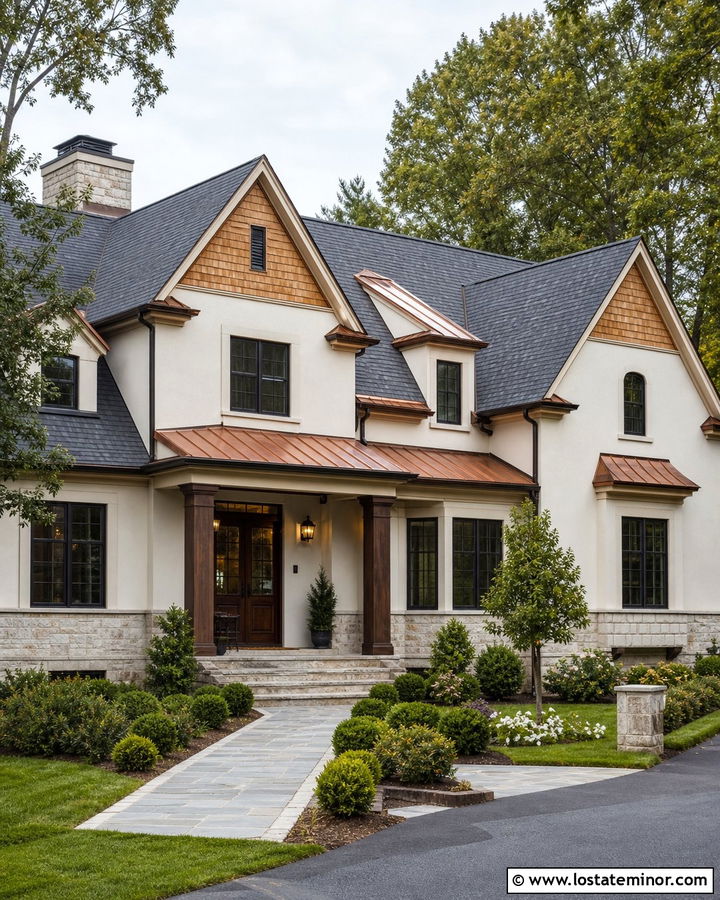 White House With Cedar Shakes And Copper Roof - 30 White House Design With Cedar Shake Ideas