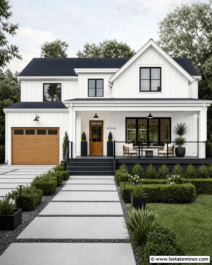 White House With Charcoal Deck - 30 White House Design With Deck Ideas