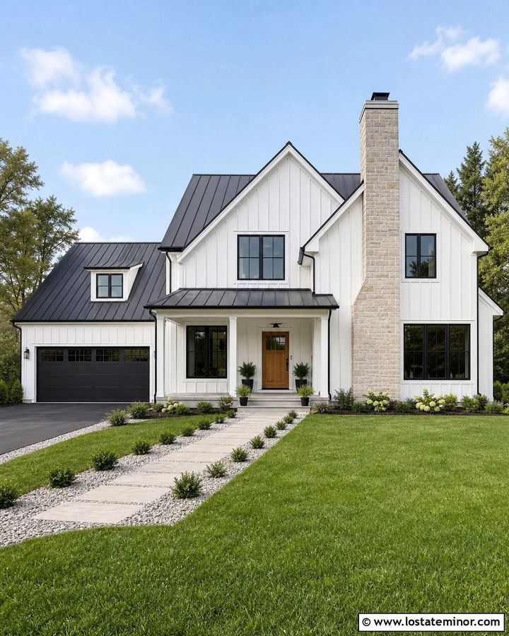 White House With Chimney And Metal Roof - 30 White House Design With Chimney Ideas
