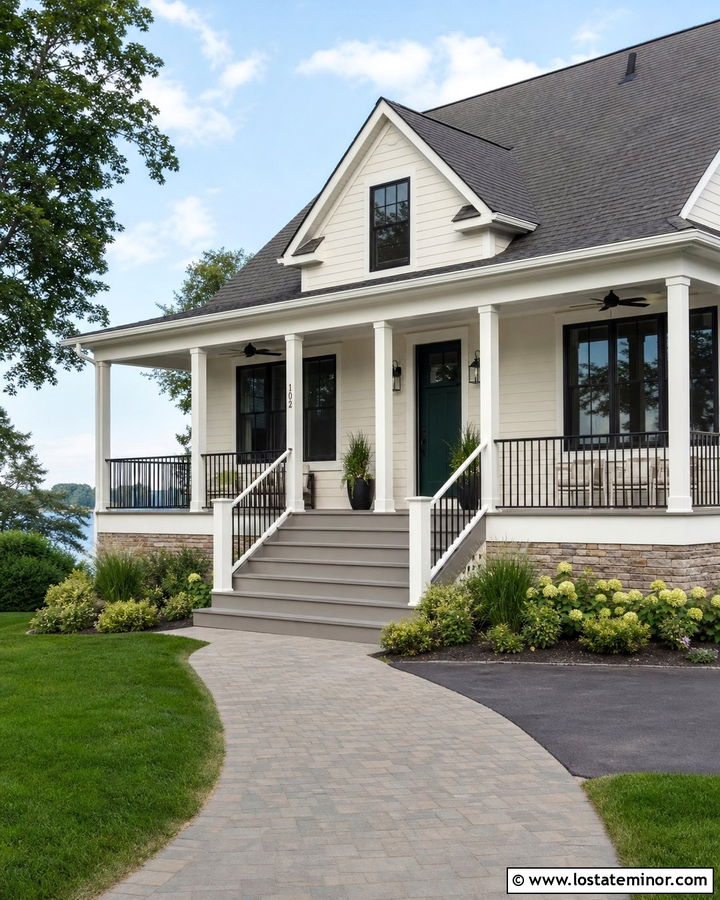 White House With Composite Deck Steps - 30 White House Design With Steps Ideas