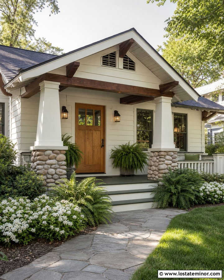 White House With Craftsman Entry Door - 30 White House Design With Entry Door Ideas