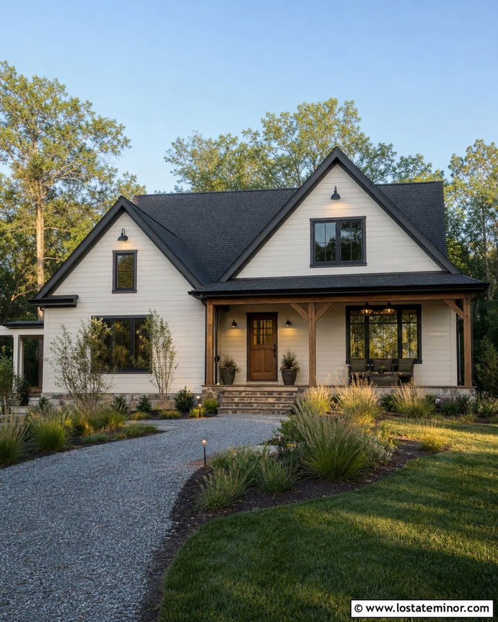 White House With Dark Sky Lighting - 30 White House Design With Lighting Ideas