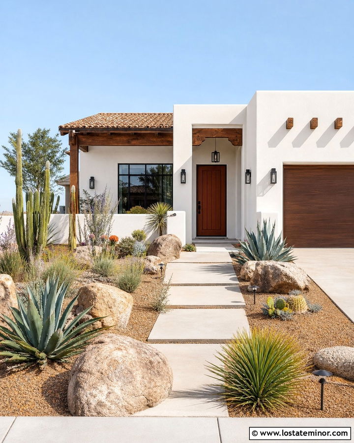 White House With Desert Landscaping - 30 White House Design With Landscaping Ideas