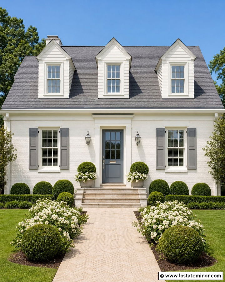 White House With Dormers And Gray Roof - 30 White House Design With Dormers Ideas