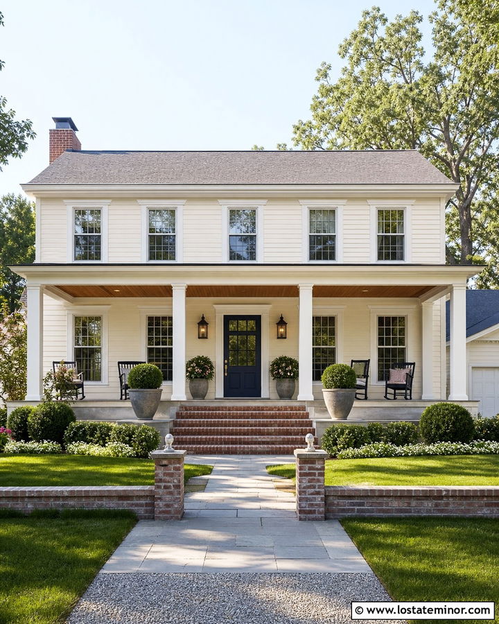 White House With Double Porch Columns - 30 White House Design With Porch Columns Ideas