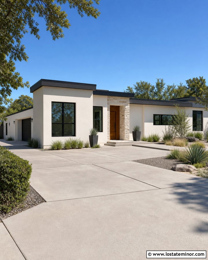 White House With Flat Roof And Black Fascia - 30 White House Design With Roof Ideas
