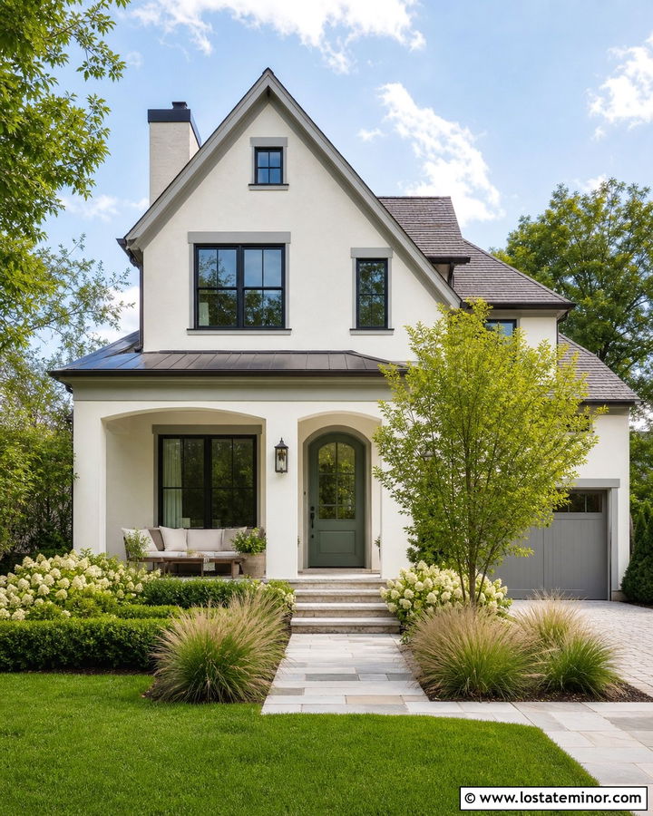White House With Front Yard Patio - 30 White House Design With Front Yard Ideas