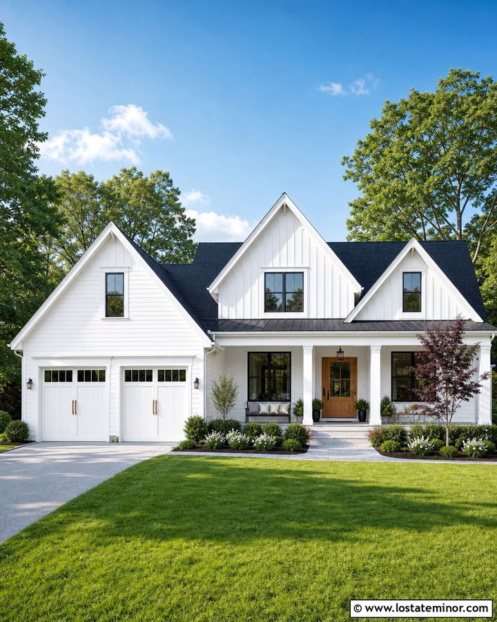 White House With Garage Gables - 30 White House Design With Gables Ideas