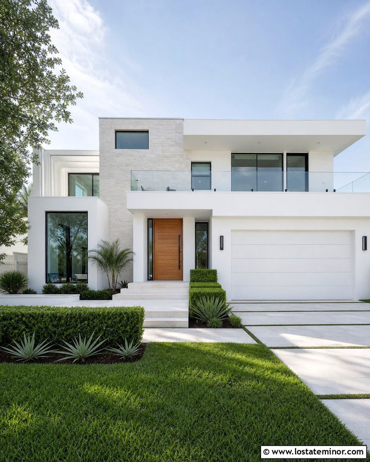 White House With Glass Railings - 30 White House Design With Railings Ideas