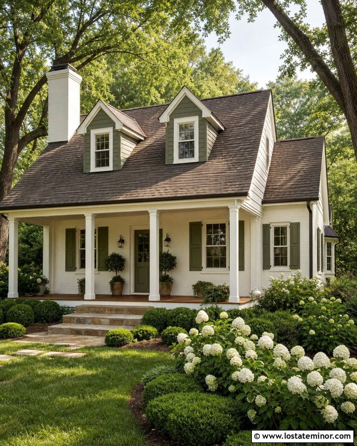 White House With Green Dormers - 30 White House Design With Dormers Ideas