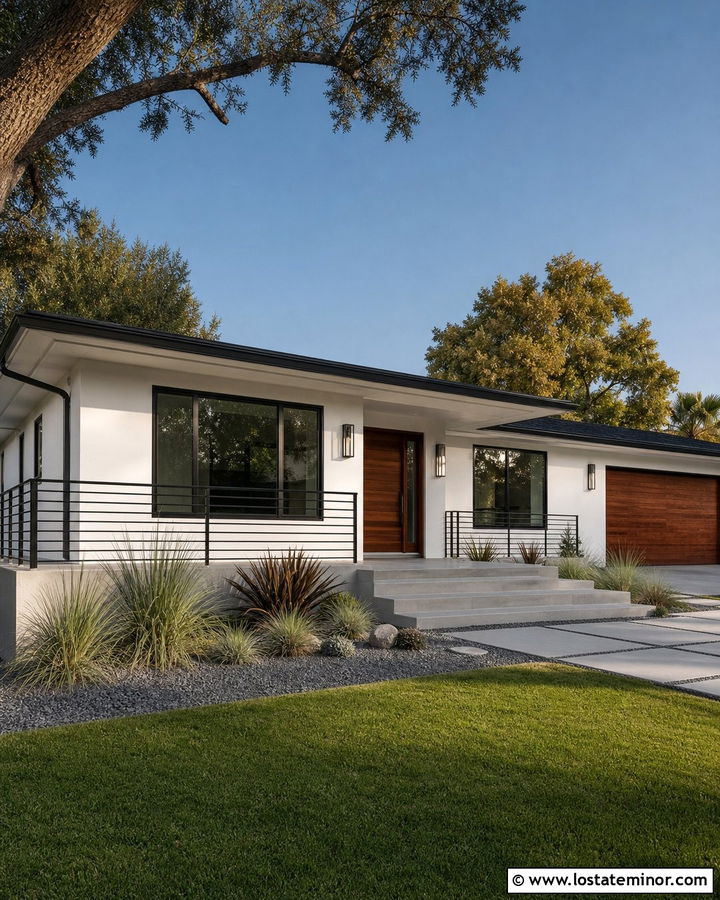 White House With Horizontal Railings - 30 White House Design With Railings Ideas
