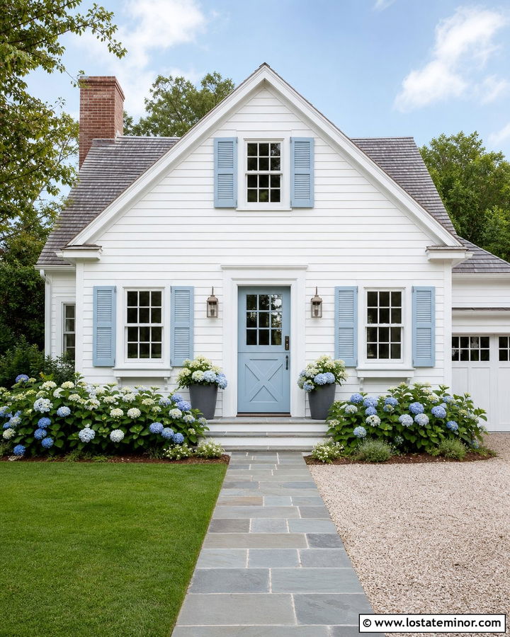 White House With Light Blue Dutch Door - 30 White House Design With Dutch Door Ideas