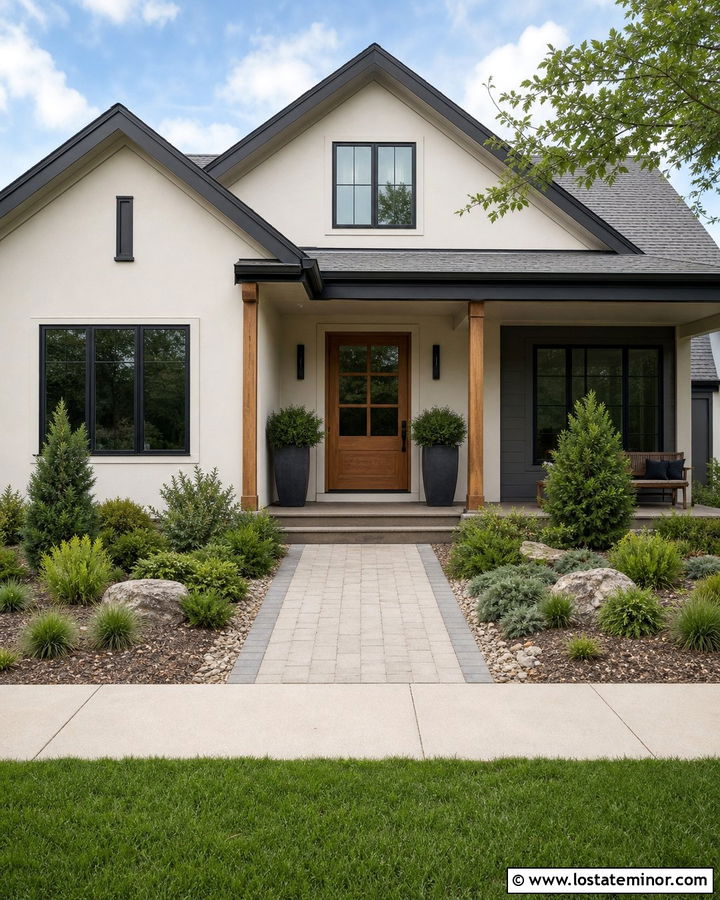 White House With Low Maintenance Front Yard - 30 White House Design With Front Yard Ideas