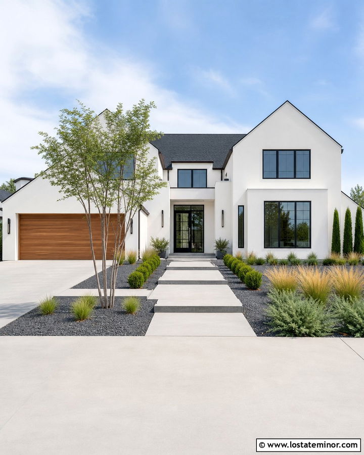 White House With Minimal Front Yard Landscaping - 30 White House Design With Landscaping Ideas