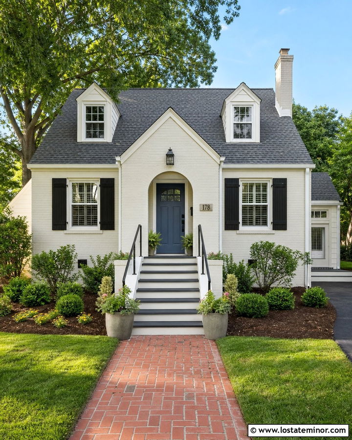 White House With Painted Brick Steps - 30 White House Design With Steps Ideas