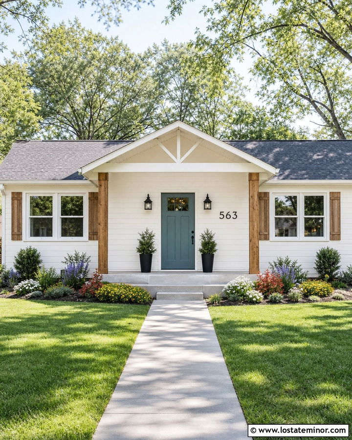 White House With Painted Stencil Numbers - 30 White House Design With House Numbers Ideas