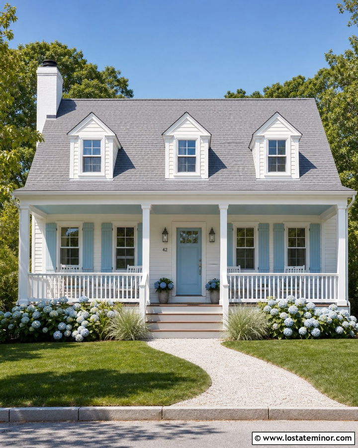 White House With Pale Blue Accents - 30 White House Design With Accents Ideas