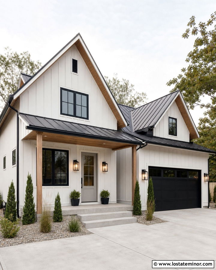 White House With Pale Gray Front Door - 30 White House Design With Front Door Ideas