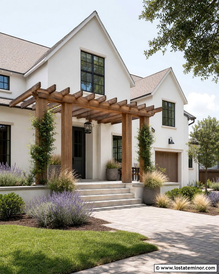 White House With Pergola Front Porch - 30 White House Design With Front Porch Ideas