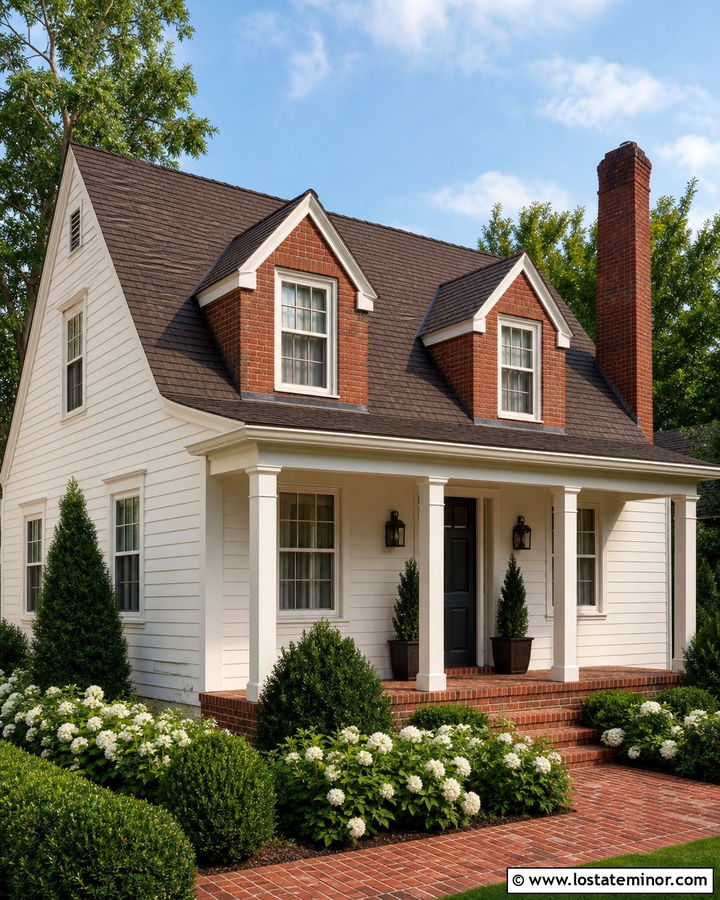 White House With Red Brick Dormers - 30 White House Design With Dormers Ideas