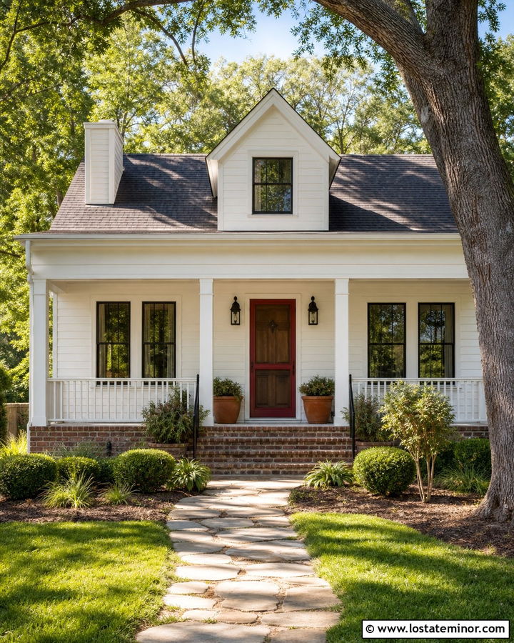 White House With Red Screen Door - 30 White House Design With Screen Door Ideas