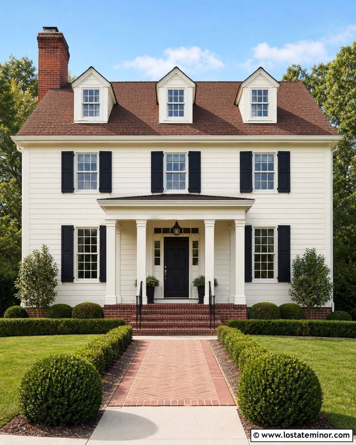 White House With Red Shingles And Brick - 30 White House Design With Shingles Ideas