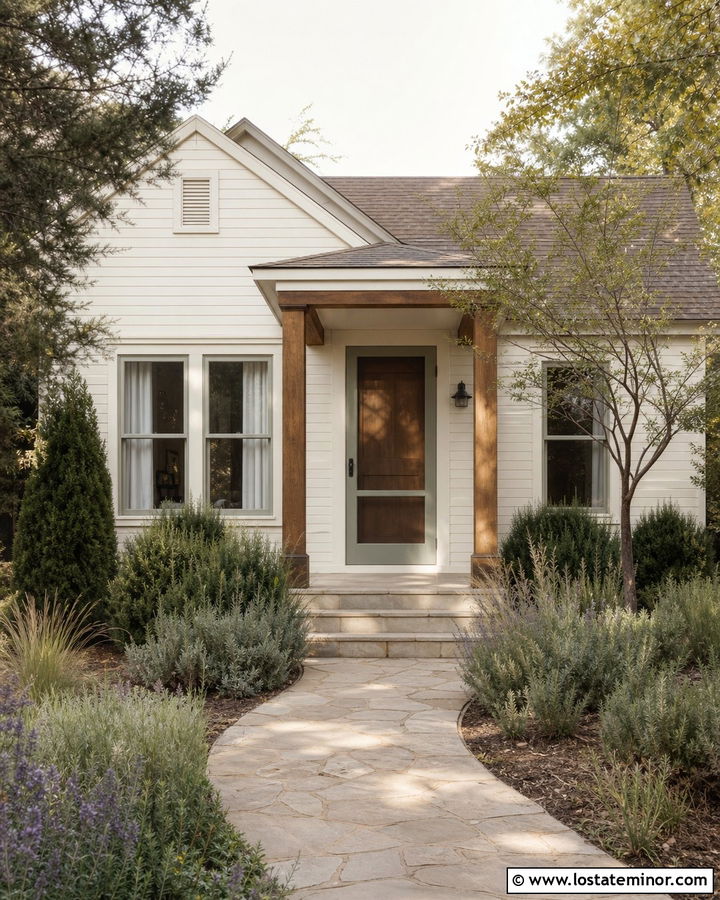 White House With Sage Green Screen Door - 30 White House Design With Screen Door Ideas