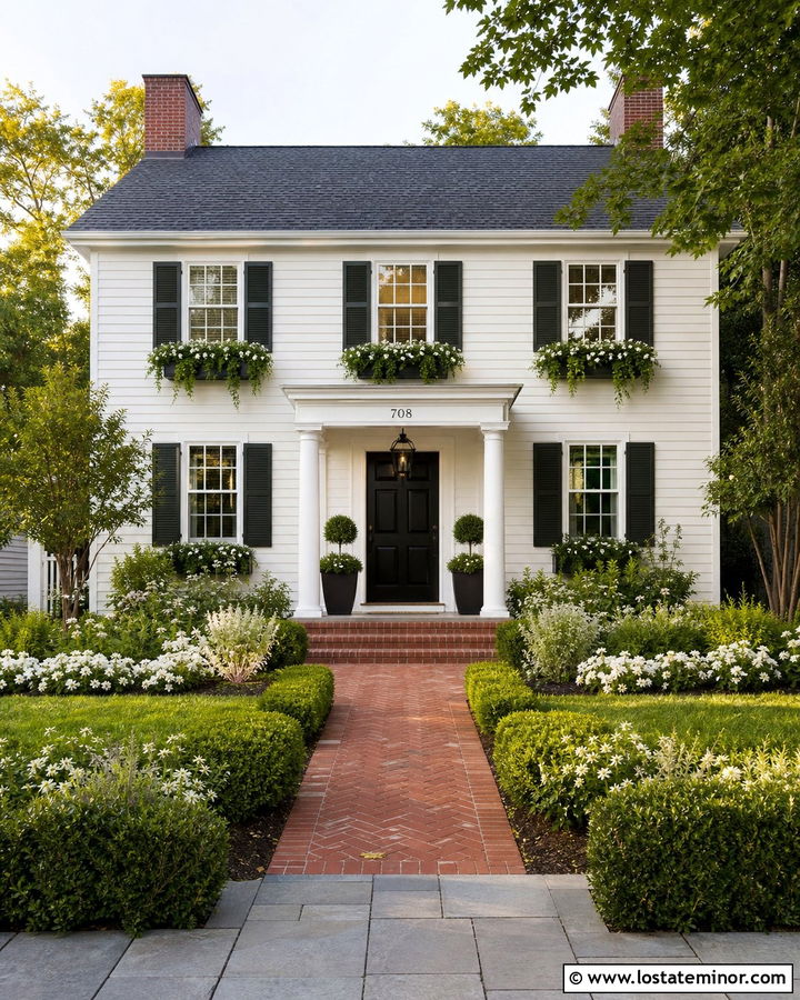 White House With Second Story Window Boxes - 30 White House Design With Window Boxes Ideas