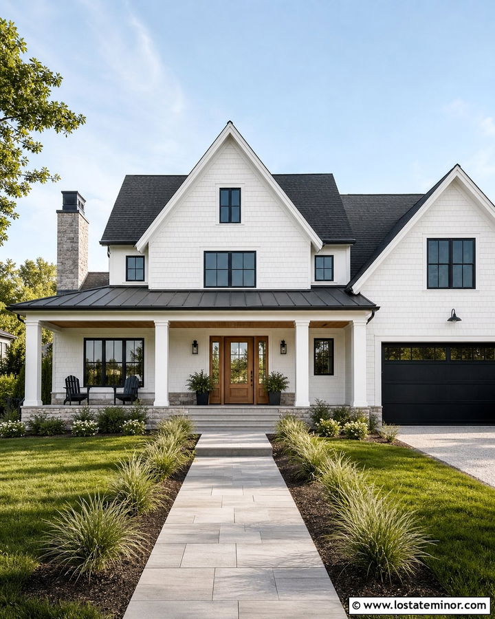 White House With Shingle Siding And Metal Roof - 30 White House Design With Shingles Ideas