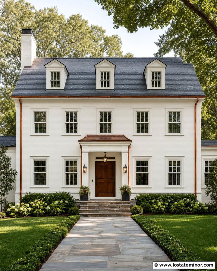 White House With Shingles And Copper Gutters - 30 White House Design With Shingles Ideas
