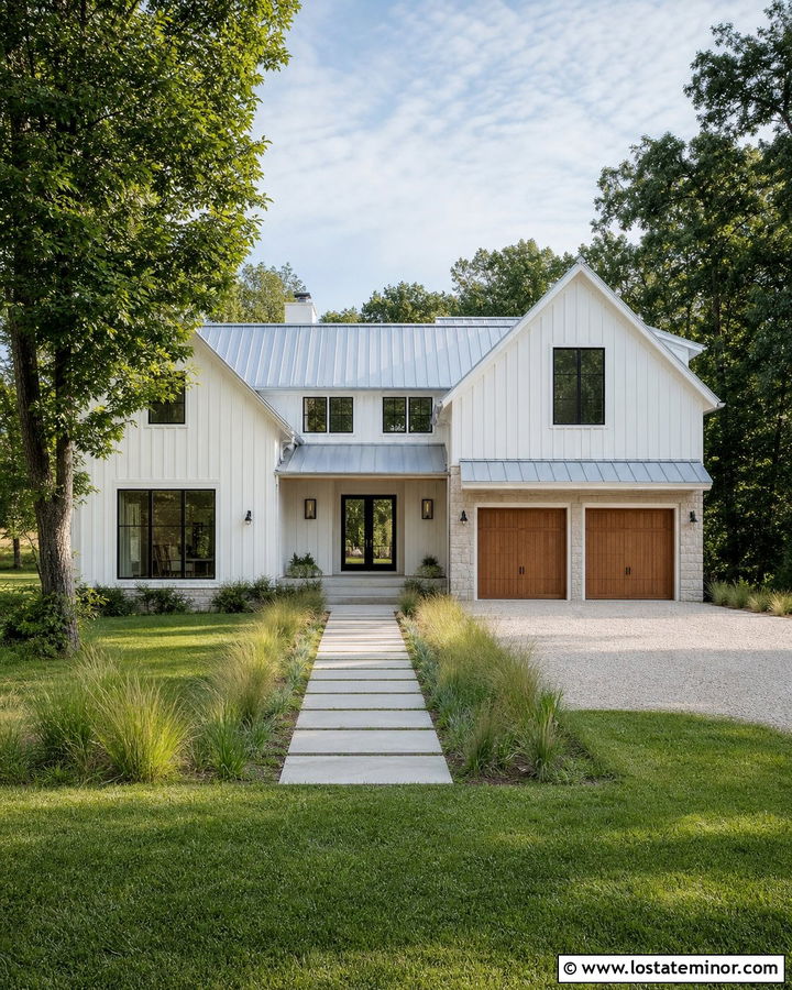 White House With Silver Metal Roof - 30 White House Design With Roof Ideas