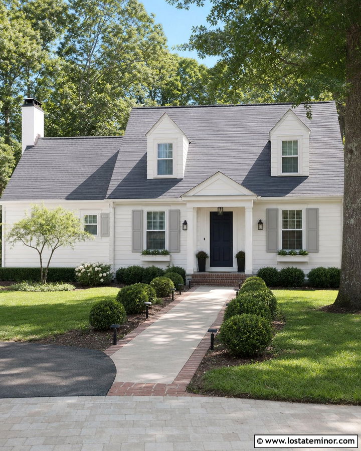 White House With Solar Walkway Lights - 30 White House Design With Lighting Ideas