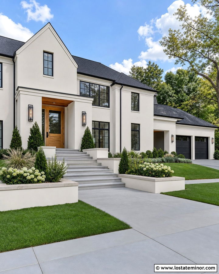 White House With Steps And Built In Planters - 30 White House Design With Steps Ideas